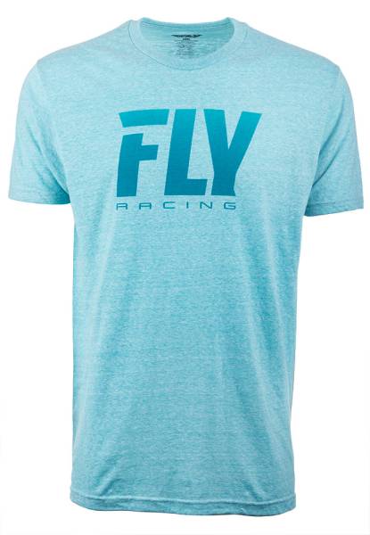 FLY RACING - LOGO FADE TEE AQUA 2X - Image 1