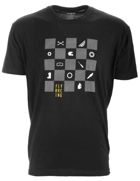 FLY RACING - FLY CHECKERS TEE BLACK 2X BLACK 2X - Image 1