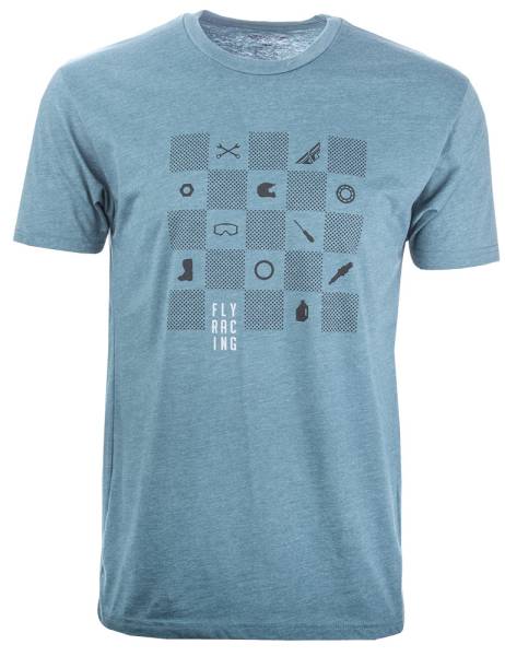 FLY RACING - FLY CHECKERS TEE INDIGO 2X INDIGO 2X - Image 1