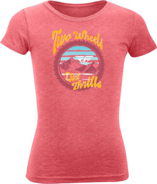 FLY RACING - YOUTH FLY DIRT THRILLS TEE NEON PINK HEATHER YL - Image 1