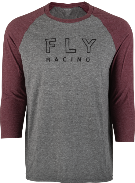 FLY RACING - FLY RENEGADE 3/4 SLEEVE TEE TAN HEATHER/MAROON 2X - Image 1