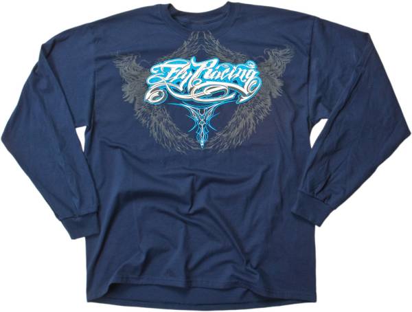 FLY RACING - CUSTOM LONG SLEEVE TEE NAVY M - Image 1