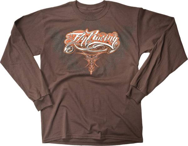 FLY RACING - CUSTOM LONG SLEEVE TEE BROWN L - Image 1