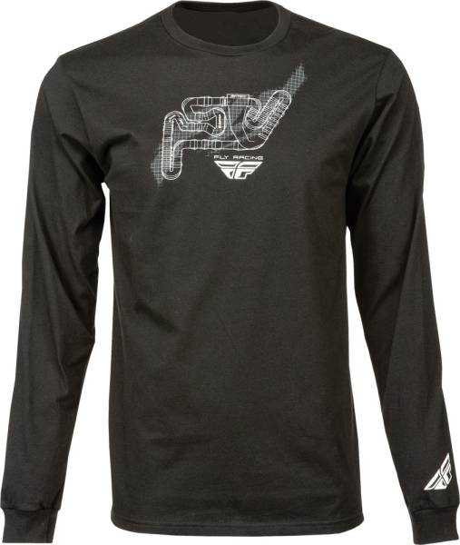 FLY RACING - TRACK L/S TEE BLACK 2X - Image 1