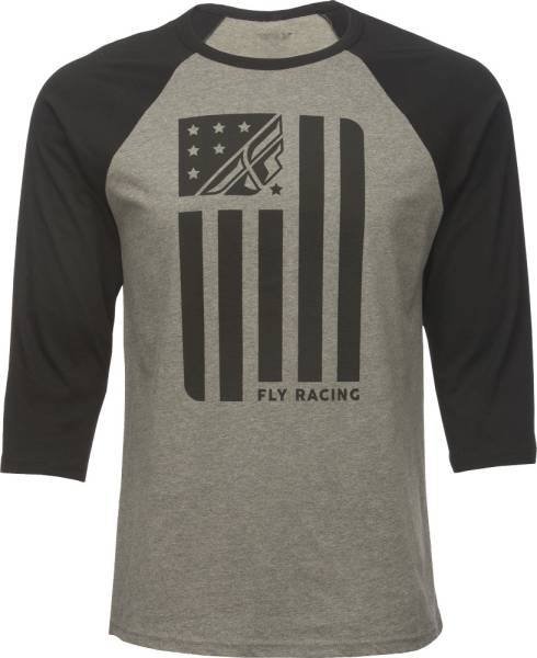 FLY RACING - PAST TIME 3/4 TEE HEATHER/BLACK 2X - Image 1