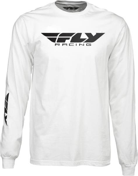 FLY RACING - FLY CORPORATE LONG SLEEVE TEE WHITE 2X - Image 1