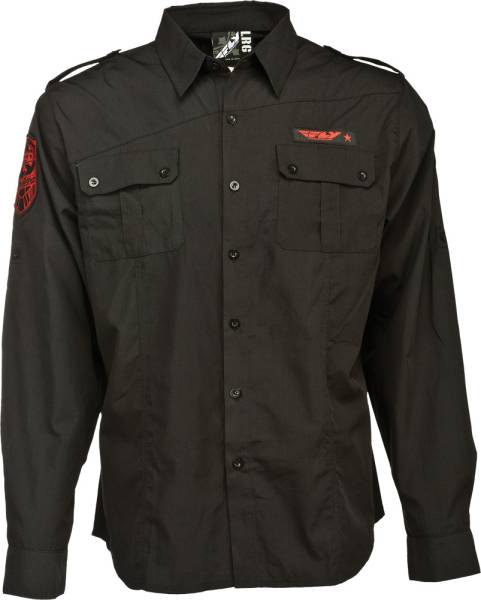 FLY RACING - L/S BUTTON SHIRT BLACK 2X - Image 1