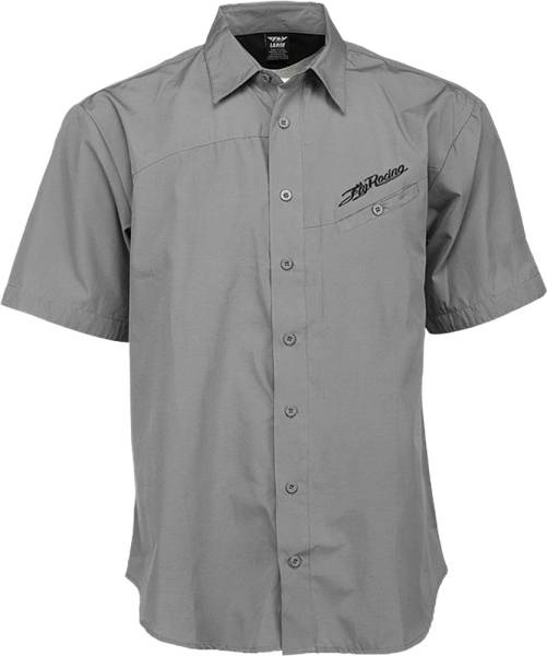 FLY RACING - BUTTON S/S SHIRT GREY 2X - Image 1