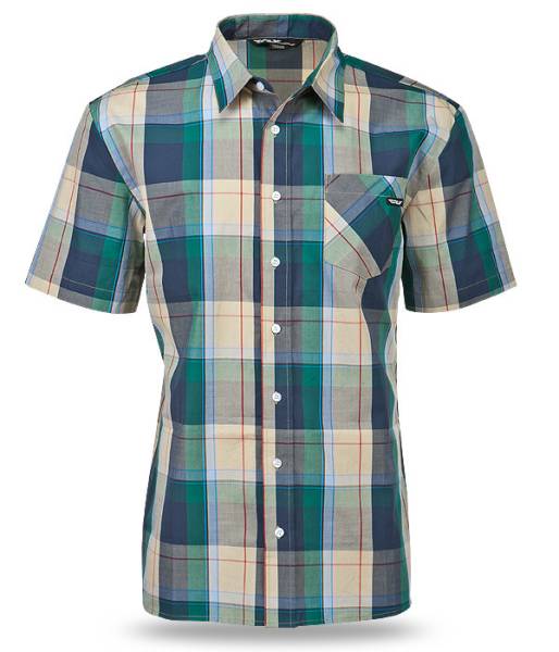 FLY RACING - DAPPER BUTTON UP SHIRT GREEN/BLUE 2X - Image 1