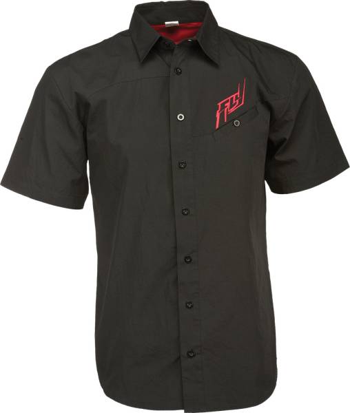 FLY RACING - BUTTON UP SHIRT BLACK SLIM FIT 2X - Image 1