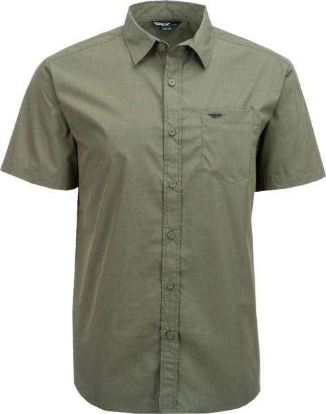 FLY RACING - BUTTON UP S/S SHIRT OLIVE DRAB 2X - Image 1