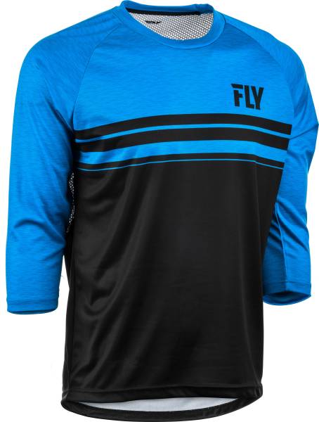 FLY RACING - RIPA 3/4 SLEEVE JERSEY BLACK/HEATHER BLUE 2X - Image 1