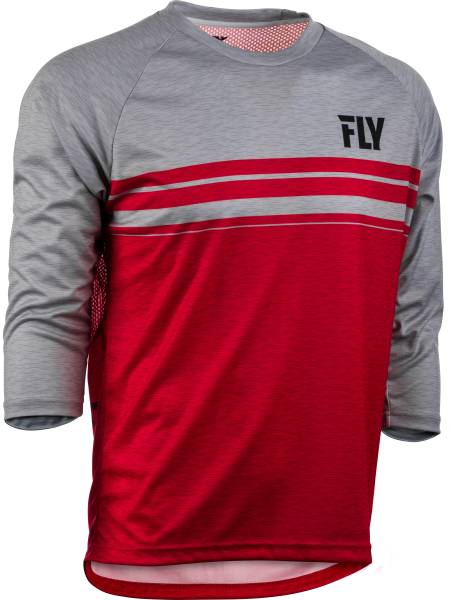 FLY RACING - RIPA 3/4 SLEEVE JERSEY RED/HEATHER GREY 2X - Image 1