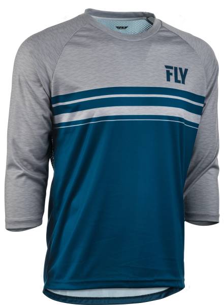 FLY RACING - RIPA 3/4 SLEEVE JERSEY NAVY/HEATHER GREY 2X - Image 1