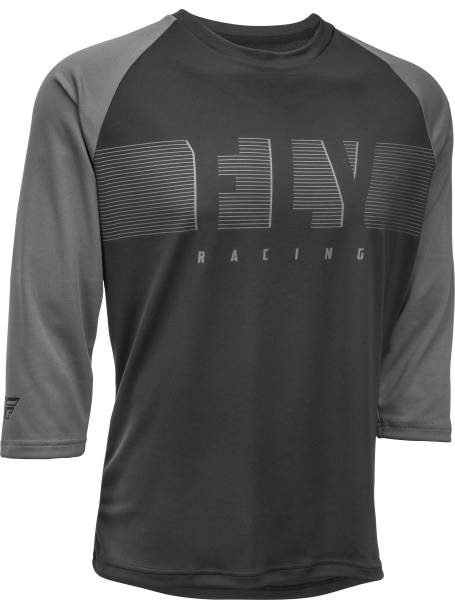 FLY RACING - RIPA 3/4 SLEEVE JERSEY BLACK/CHARCOAL GREY 2X - Image 1