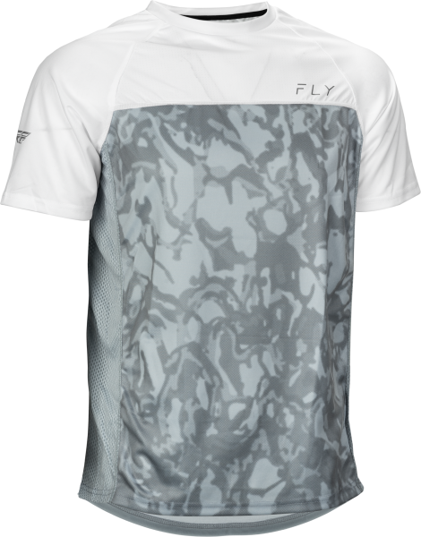 FLY RACING - SUPER D JERSEY LIGHT GREY CAMO/WHITE LG - Image 1