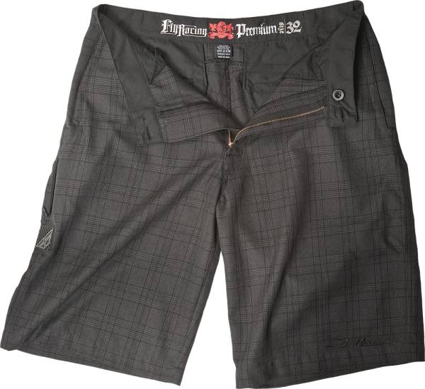 FLY RACING - MULLIGAN II SHORTS BLACK PLAID SZ 26 - Image 1