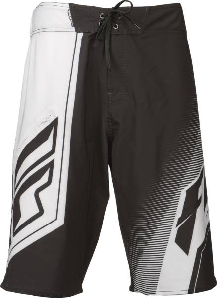 FLY RACING - VICTORY BOARD SHORTS BLACK/WHITE SZ 28 - Image 1