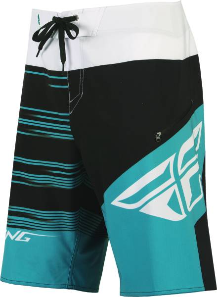 FLY RACING - INFLUX BOARDSHORTS BLUE/BLACK/WHITE SZ 28 - Image 1