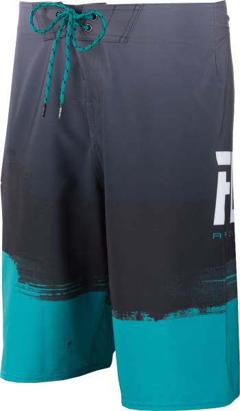 FLY RACING - FLY PAINT SLINGER BOARDSHORTS BLACK/TEAL SZ 28 - Image 1