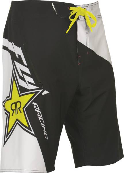 FLY RACING - ROCKSTAR BOARDSHORT WHITE/BLACK/YELLOW SZ 28 - Image 1