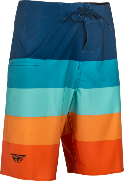 FLY RACING - FLY BOARDSHORTS BLUE/ORANGE SZ 28 - Image 1