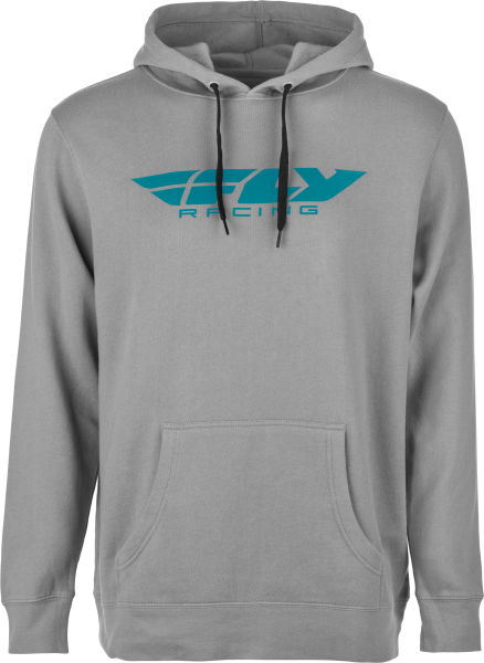 FLY RACING - FLY CORPORATE PULLOVER HOODIE GREY/BLUE 2X - Image 1