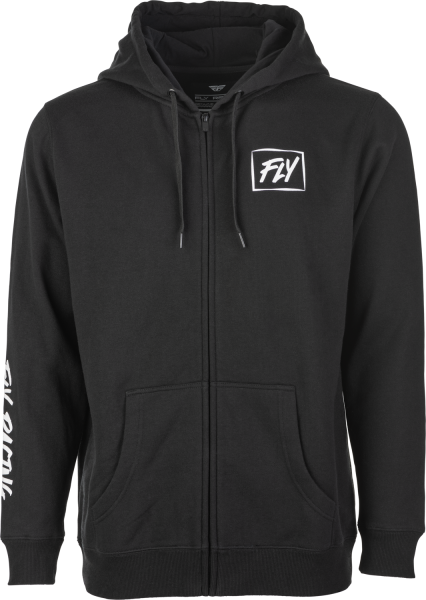 FLY RACING - FLY LITE ZIP UP HOODIE BLACK/WHITE 2X - Image 1