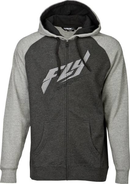 FLY RACING - RAGLAN ZIP UP HOODIE CHARCOAL/HEATHER 2X - Image 1