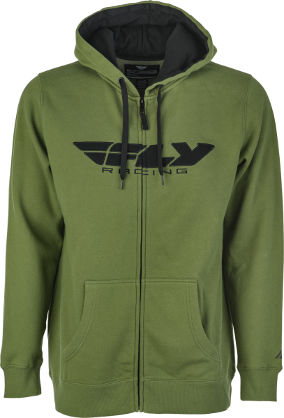 FLY RACING - FLY CORPORATE ZIP UP HOODIE OLIVE 2X - Image 1