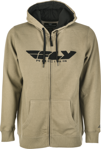 FLY RACING - FLY CORPORATE ZIP UP HOODIE TAN/BLACK 2X - Image 1