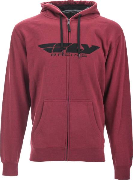 FLY RACING - FLY CORPORATE ZIP UP HOODIE BURGUNDY HEATHER MD - Image 1