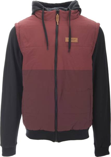 FLY RACING - FLY NEVER QUILT HOODIE BURGUNDY/BLACK 2X - Image 1