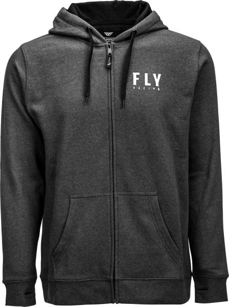 FLY RACING - FLY LOGO ZIP UP HOODIE DARK CHARCOAL 2X - Image 1