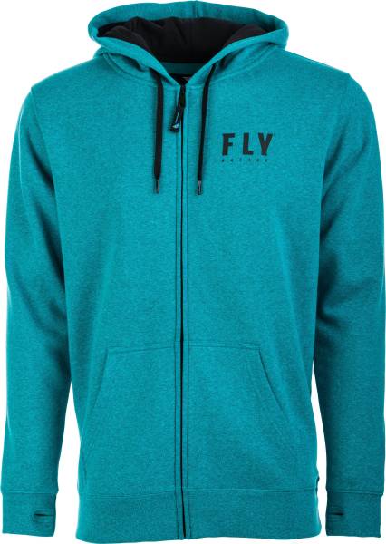 FLY RACING - FLY LOGO ZIP UP HOODIE TEAL 2X - Image 1