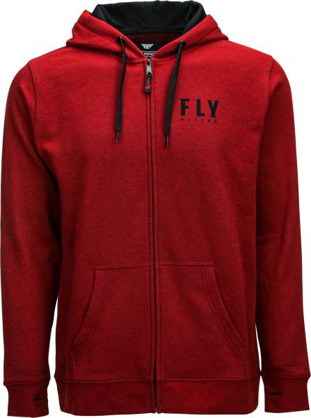 FLY RACING - FLY LOGO ZIP UP HOODIE RED 2X - Image 1