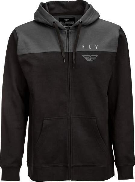 FLY RACING - FLY HORIZONTAL ZIP UP HOODIE BLACK/CHARCOAL 2X - Image 1