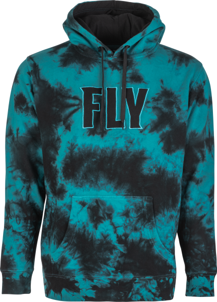 FLY RACING - FLY TIE-DYE PULLOVER HOODIE TURQUOISE/BLACK 2X - Image 1