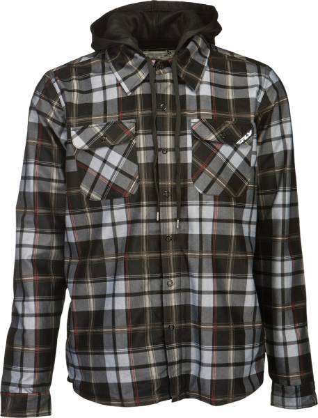 FLY RACING - TACTILE JACKET BLACK/GREY PLAID 2X - Image 1