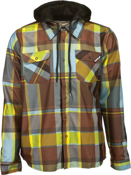 FLY RACING - TACTILE JACKET TEAL/YELLOW/BROWN 2X - Image 1