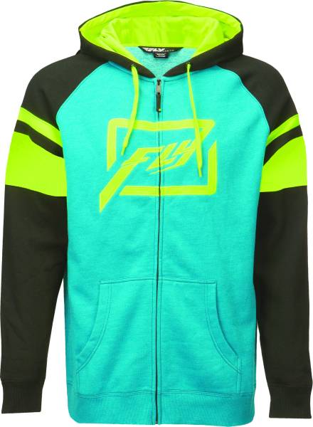 FLY RACING - THRESHOLD HOODIE BLUE/HI-VIS 2X - Image 1