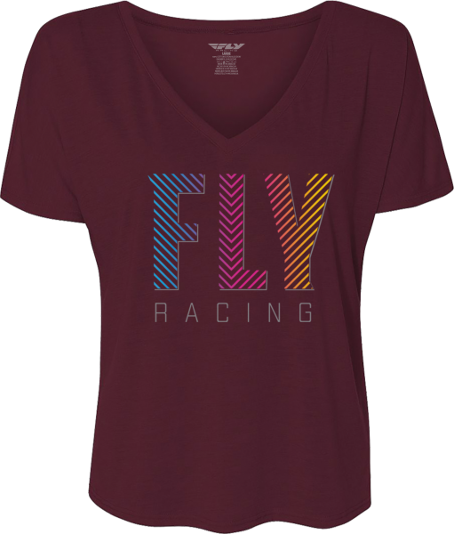 FLY RACING - WOMEN'S FLY LIKE4LIKE TEE BURGUNDY 2X - Image 1