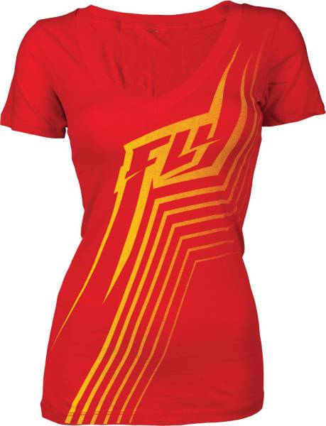 FLY RACING - RS V-NECK TEE RED/YELLOW 2X - Image 1