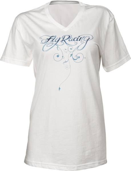 FLY RACING - SCRIPT LADIES TEE WHITE 2X - Image 1