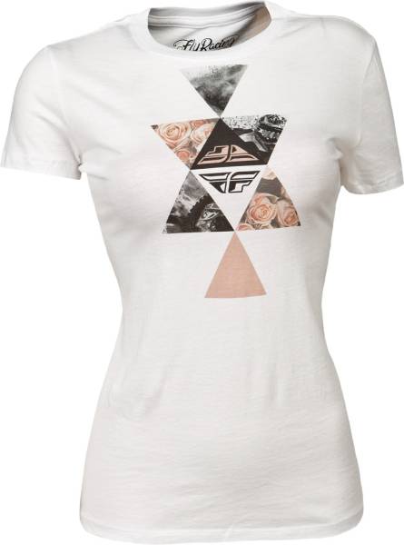 FLY RACING - ROSEATE LADIES TEE WHITE 2X - Image 1