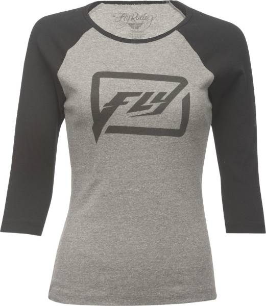 FLY RACING - CODE LADIES TEE GREY/BLACK 2X - Image 1