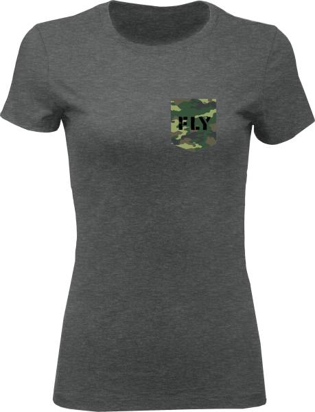 FLY RACING - WOMEN'S FLY CAMO TEE DARK GREY HEATHER 2X - Image 1