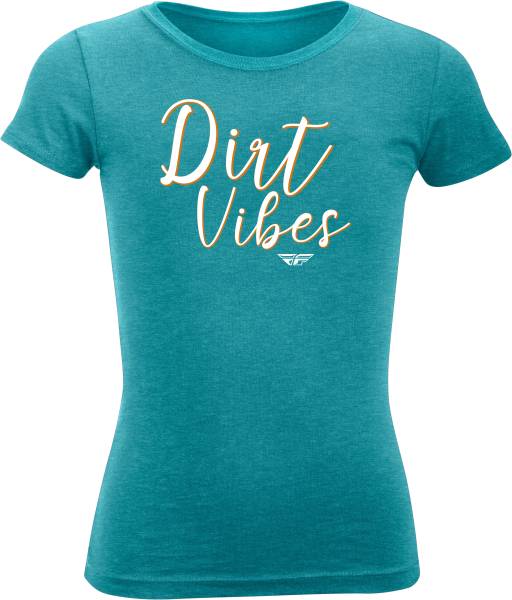 FLY RACING - GIRL'S FLY DIRT VIBES TEE BLUE 2X - Image 1