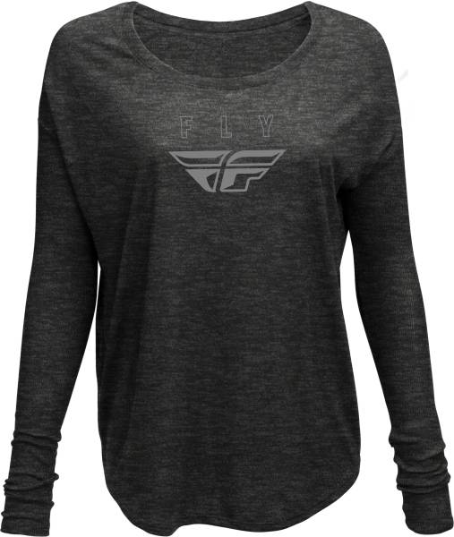 FLY RACING - WOMEN'S FLY LOGO LONG SLEEVE TEE DARK GREY HEATHER 2X - Image 1