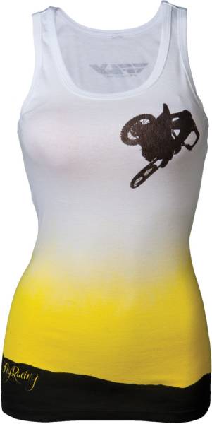 FLY RACING - HERITAGE SUNRISE TANK WHITE/YELLOW M - Image 1